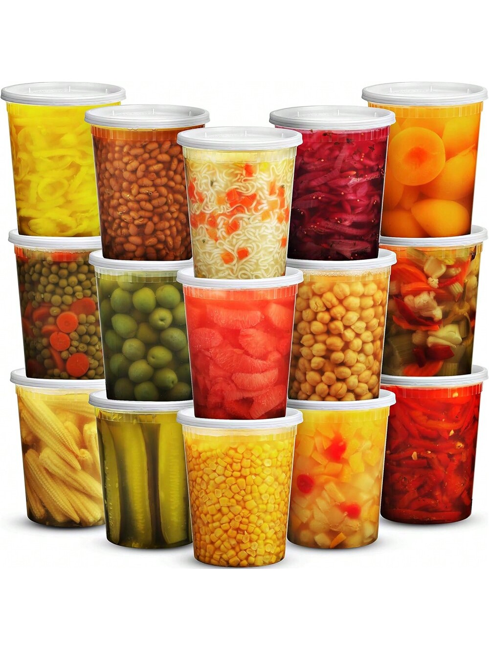 Food Storage Prep Containers - ภาชนะบรรจุอาหารสำเร็จรูป24แพ็ค32ออนซ์พร้อมฝาภาชนะเก็บอาหารภาชนะบรรจุอาหารสำเร็จรูปพลาสติกพร้อมฝาน้ำเมือกซุปภาชนะเตรียมอาหาร