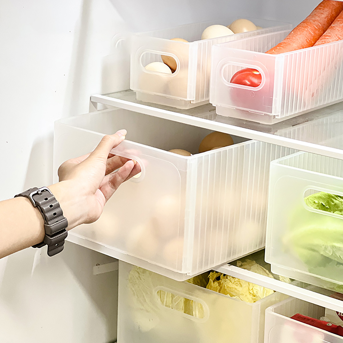 Xxl Food Storage Container - กล่องเก็บของพลาสติกพับได้ WORTHBUY กล่องจัดระเบียบผักผลไม้แบบดึงออกได้ ความจุขนาดใหญ่ สำหรับจัดเก็บในครัว