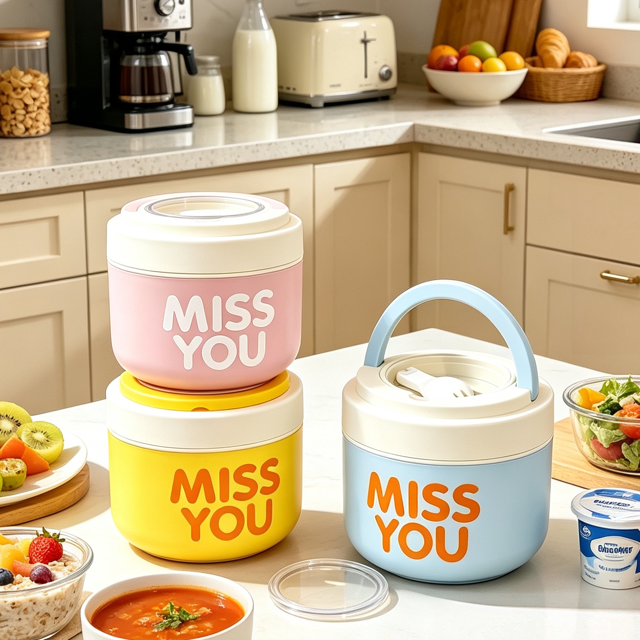 Food Storage Box Large - ถ้วยอาหารเช้าสแตนเลส 304 แบบมีฉนวน, ชามเก็บความสดขนาดใหญ่, ภาชนะใส่อาหารแบบพกพาสำหรับพนักงานออฟฟิศ, กล่องอาหารกลางวัน,