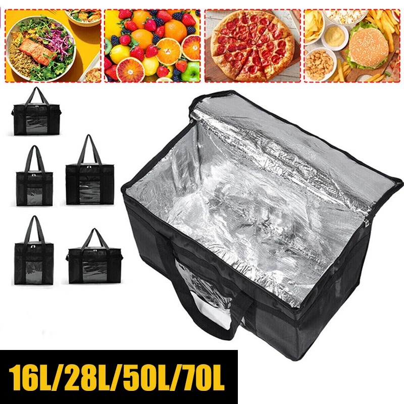 Food Storage Zipper - 70L ฉนวนความร้อน Cooler กระเป๋าฉนวนกันความร้อนเพื่อให้เย็นขนาดใหญ่ความจุถุงอาหารกลางวันแบบพกพาซิป Picnic Camping