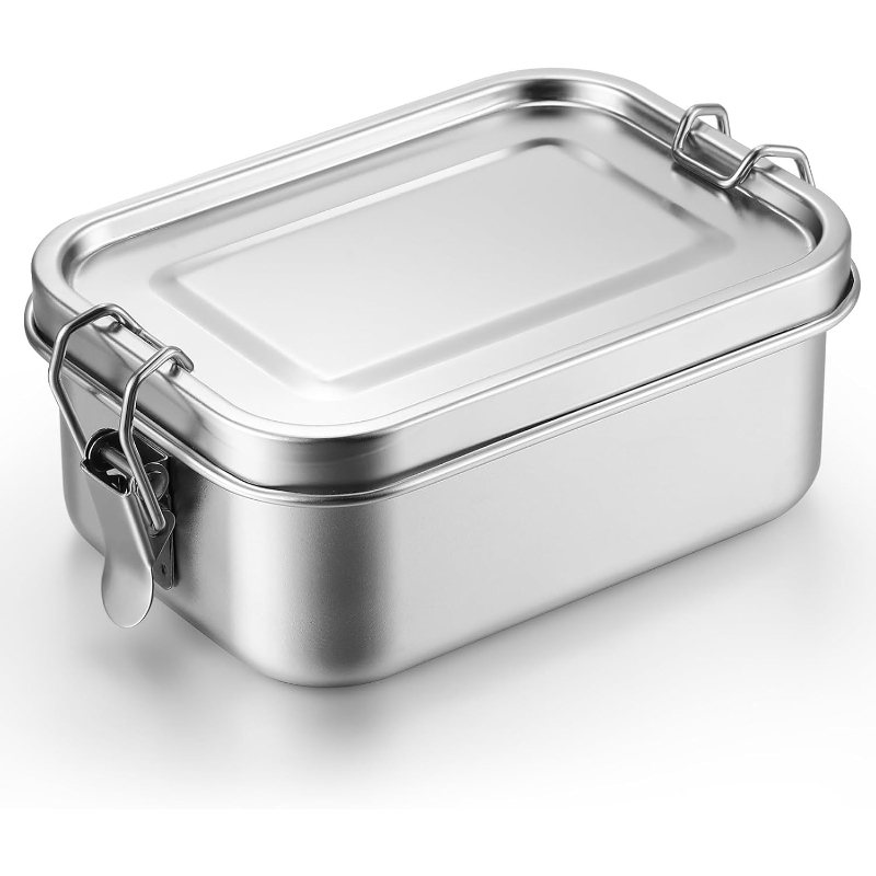 Food Storage Prep Containers - ภาชนะเก็บอาหารสแตนเลสพร้อมฝาปิด กล่องอาหารกลางวัน กล่องจัดระเบียบตู้เย็น กล่องเตรียมอาหาร กล่องอาหารพกพาสำหรับกิจกรรมกลางแจ้ง