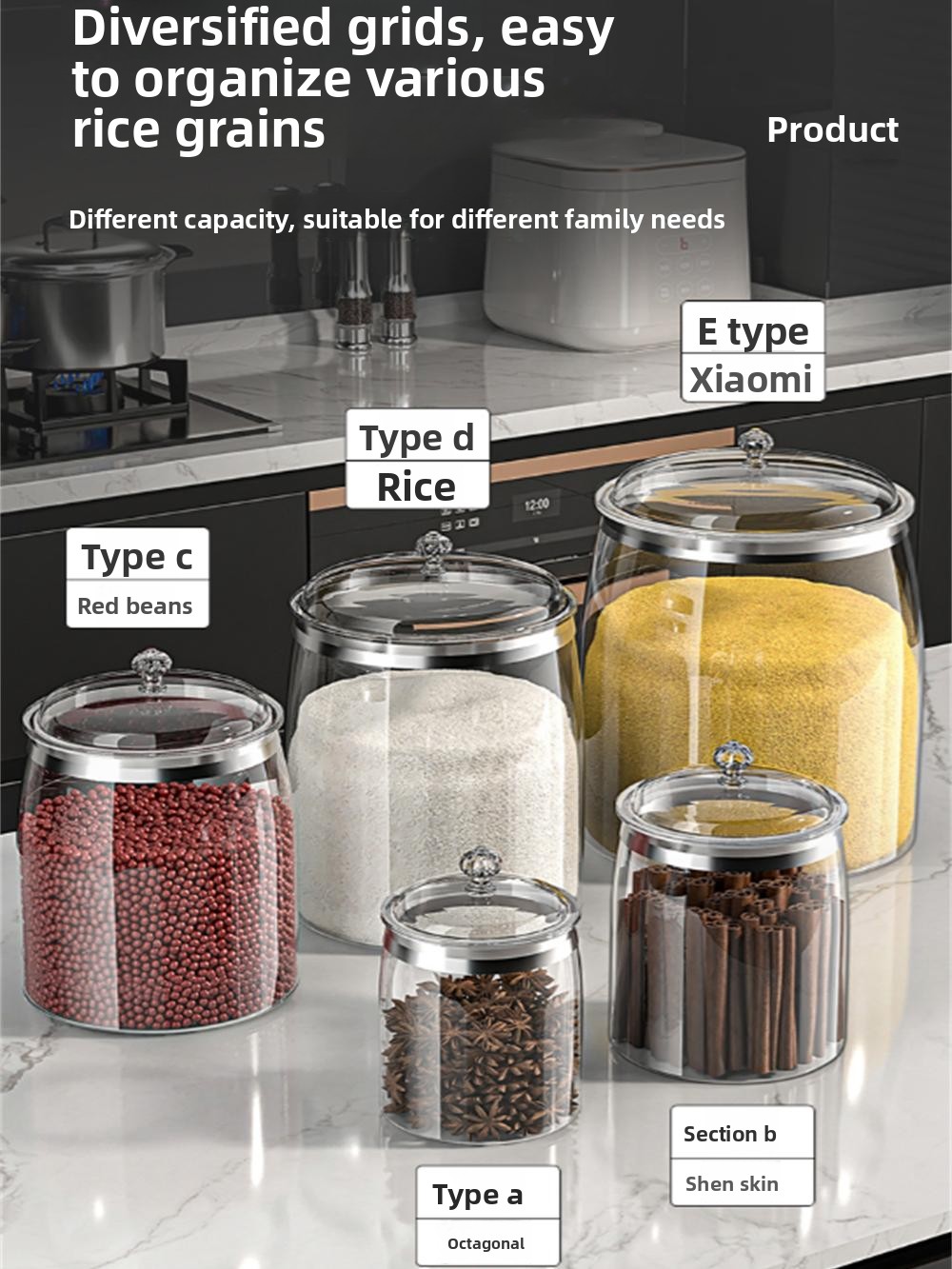 Xxl Food Storage Container - กล่องเก็บอาหารพลาสติกหนา เกรดอาหาร ความจุขนาดใหญ่ โปร่งใส ถังข้าวสาร ภาชนะเก็บของแห้ง