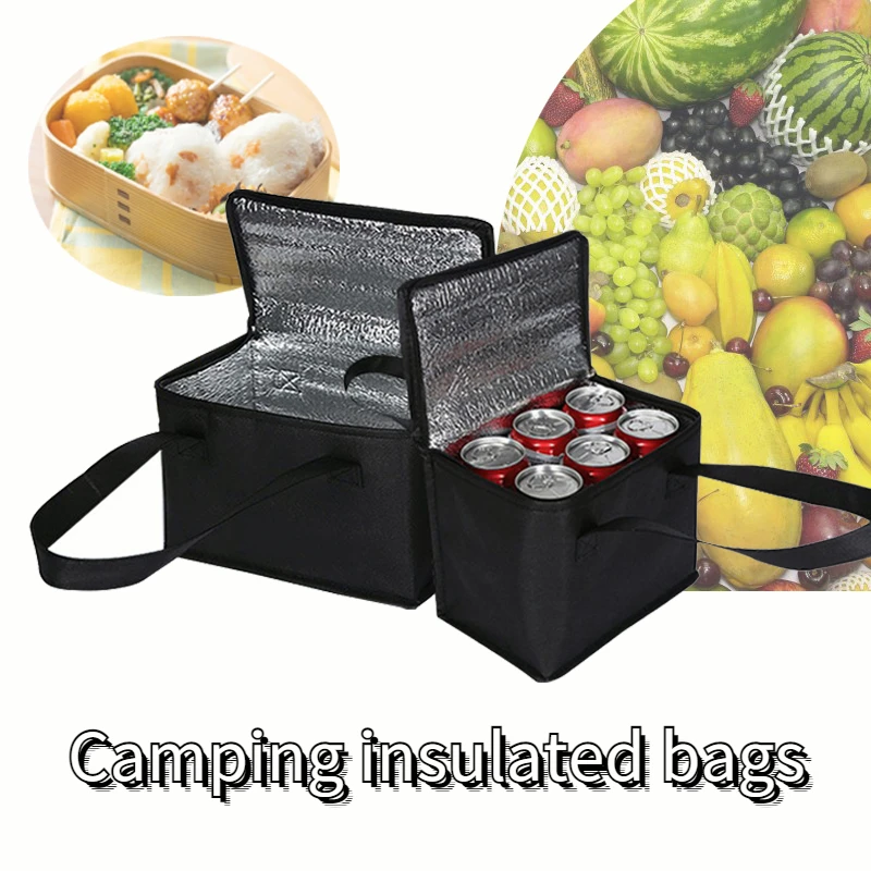 Food Storage Zipper - 2023 แบบพกพาฉนวนความร้อนCoolerกระเป๋าขนาดใหญ่กลางแจ้งCampingอาหารกลางวันกล่องBento Trips BBQอาหารเครื่องดื่มZip Packอุปกรณ์ปิกนิก