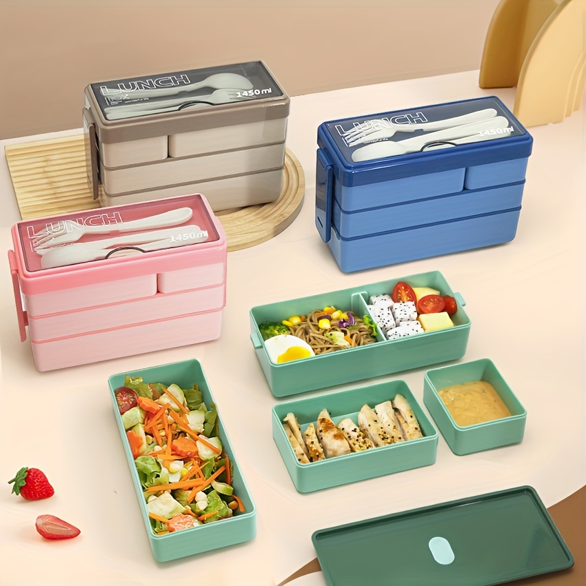 Xxl Food Storage Container - 1450ML Bento กล่องอาหารกลางวันขนาดใหญ่ความจุ MULTI LAYER เก็บอาหารพร้อมช้อนส้อม