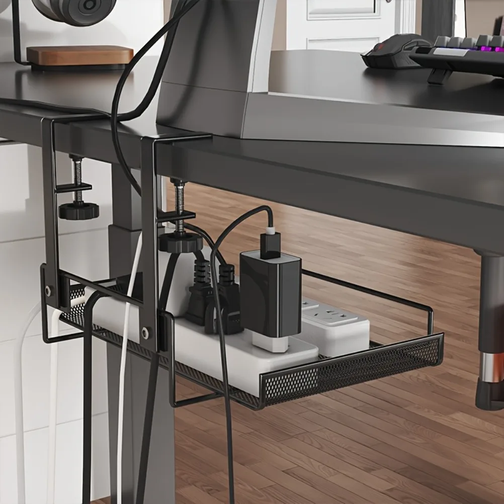 Food Storage Table - ชั้นวางจัดเก็บสายไฟใต้โต๊ะคอมพิวเตอร์ ที่วางเราเตอร์ไวไฟ กล่องเก็บสายไฟแบบไม่ต้องเจาะรู อุปกรณ์ตกแต่งห้องนั่งเล่น