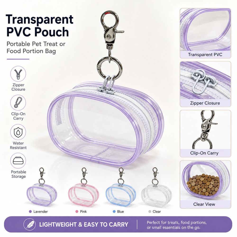 Food Storage Zipper - ถุงใส่อาหารสัตว์เลี้ยง PVC แบบใหม่ ปิดด้วยซิป ถุงใส่อาหารแมวแบบใส ใช้ซ้ำได้