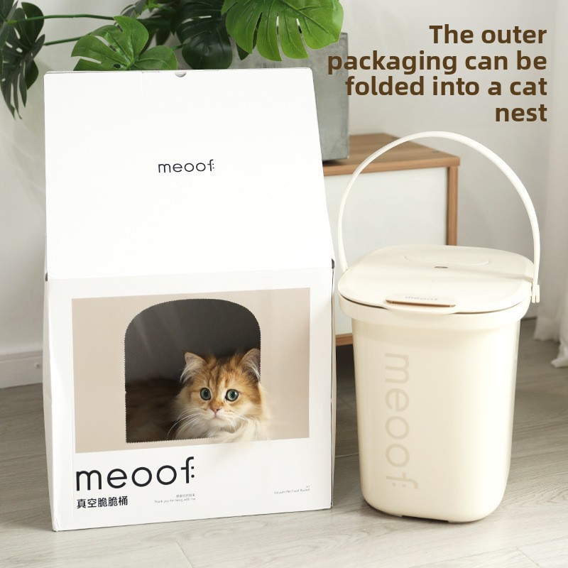 Food Storage Dog - ถังเก็บธัญพืชแบบสุญญากาศ ป้องกันความชื้นและปิดผนึกอย่างมิดชิด ถังเก็บอาหารแมวขนาดใหญ่ ถังเก็บอาหารสุนัข อุปกรณ์สำหรับสัตว์เลี้ยง