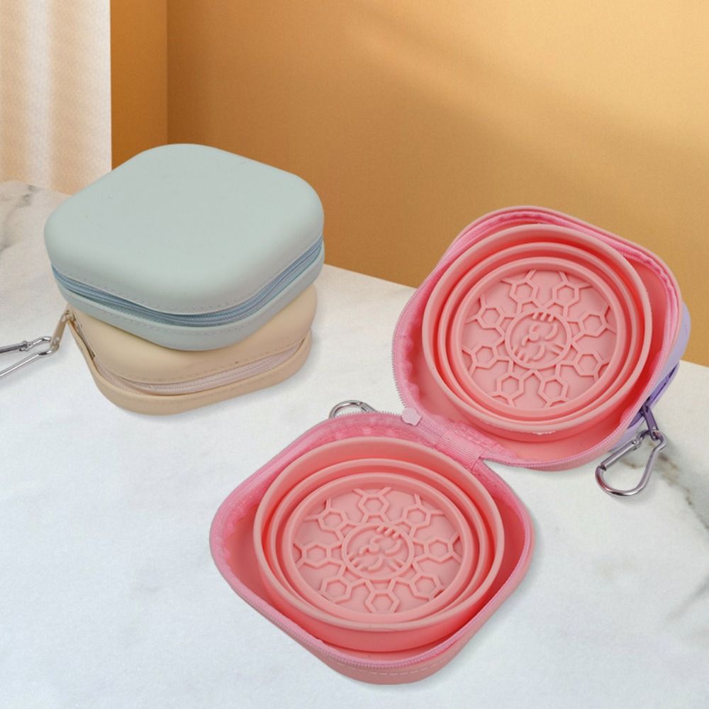Food Storage Zipper - ชามพับได้สำหรับสัตว์เลี้ยงแบบพกพา ทำจากซิลิโคน สำหรับใส่อาหารและน้ำ มีซิป เหมาะสำหรับสุนัขและแมว ใช้กลางแจ้งได้