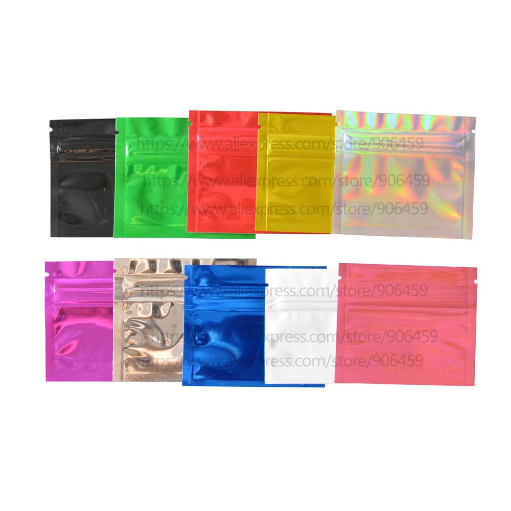 Food Storage Bags Zip Lock Pouch - 100 Pcs 7.5X6.5ซม.(3 ''X 2.5'') อลูมิเนียมฟอยล์สีซิปล็อคกระเป๋า,พลาสติกซิปล็อคกระเป๋าถุงถุงเก็บอาหารฟรีจัดส่ง