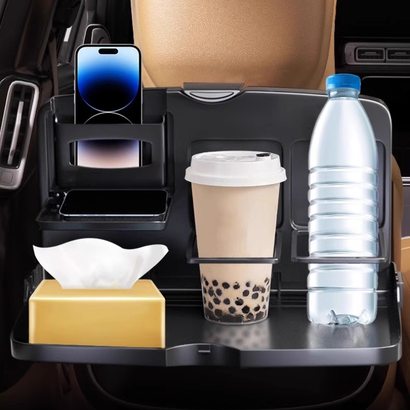 Food Storage Table - รถถาดตารางรถ Backseat ตารางรับประทานอาหารเครื่องดื่มถ้วยผู้ถือพับถาดอาหารภายในรถยนต์ชั้นวางของรถ-จัดแต่งทรงผม