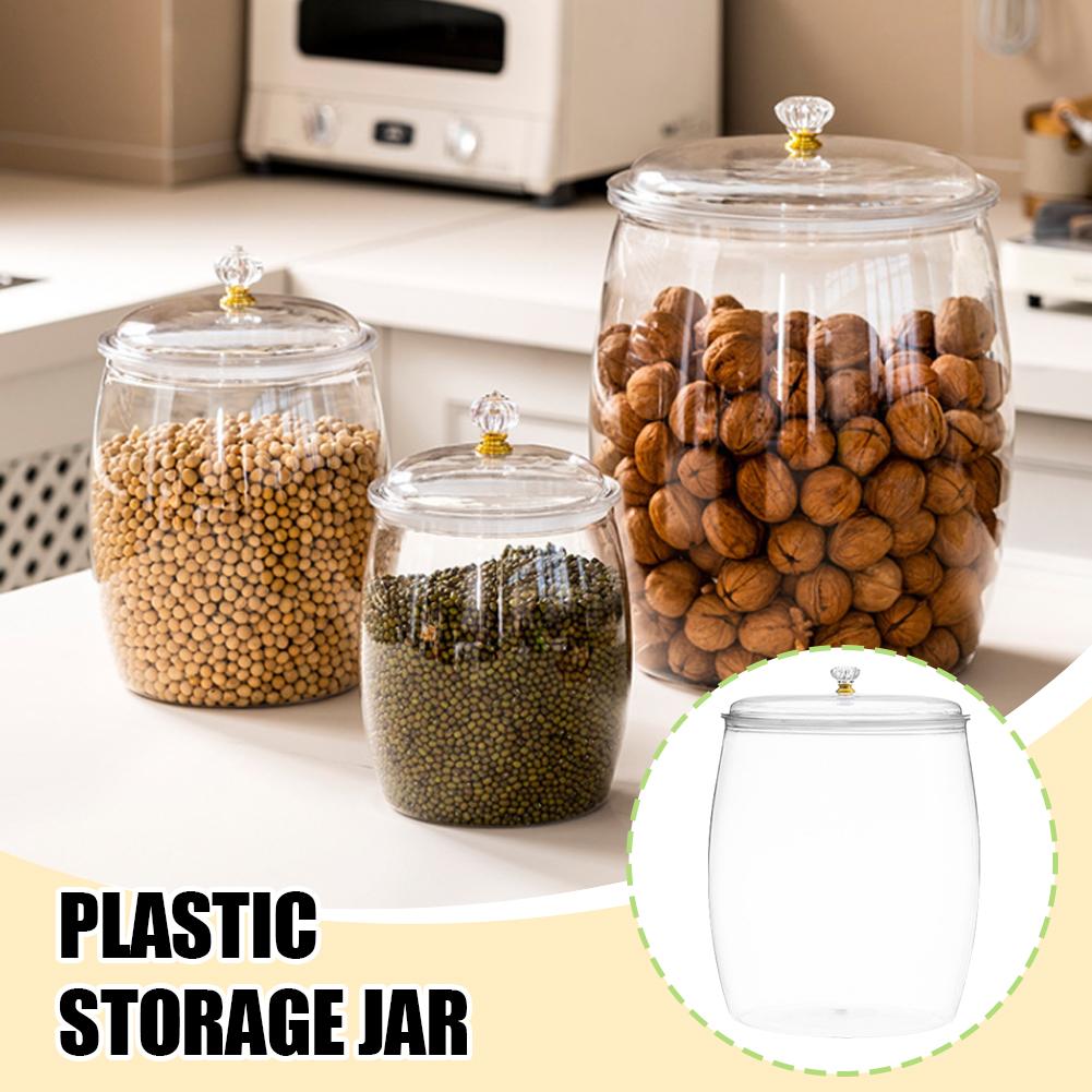 Food Storage Large - โหลพลาสติกใสขนาดใหญ่พร้อมฝาปิดสนิทสำหรับเก็บอาหาร เช่น คุกกี้ ลูกอม ขนม น้ำตาล