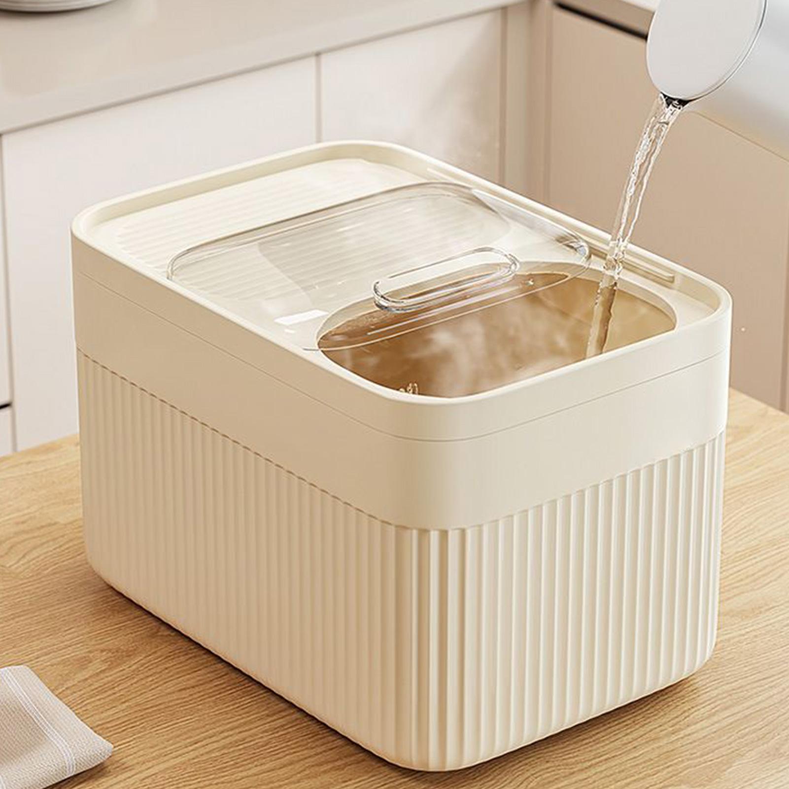 Xxl Food Storage Container - ภาชนะเก็บข้าว ใช้กับเครื่องล้างจานได้ ความจุขนาดใหญ่ ปิดสนิท กล่องจัดระเบียบธัญพืช พร้อมถ้วยตวง