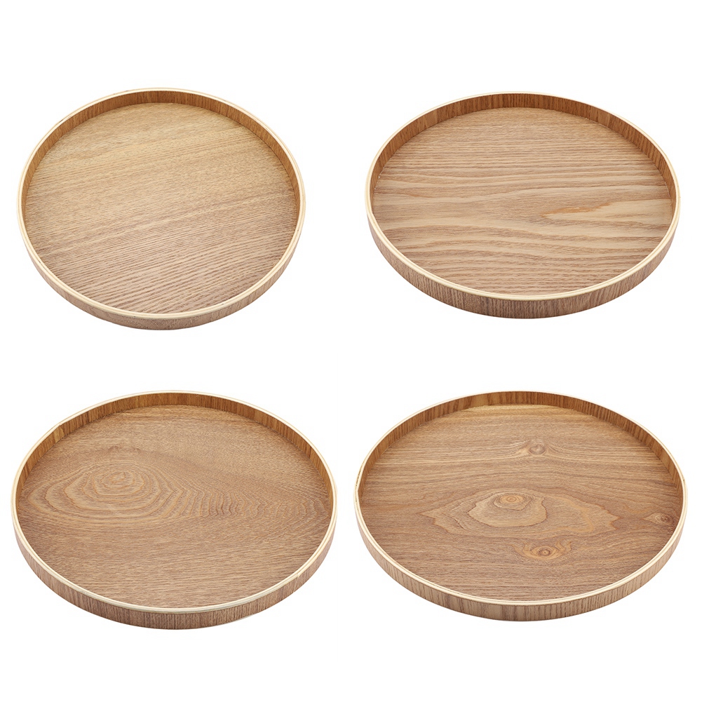 Food Storage Table - ถาดเสิร์ฟไม้ถาดใส่ลูกอมผลไม้ถาดอาหารอุปกรณ์ตกแต่งบ้านทรงกลมบนโต๊ะอาหารจานขนมหวานสลัดเครื่องครัว