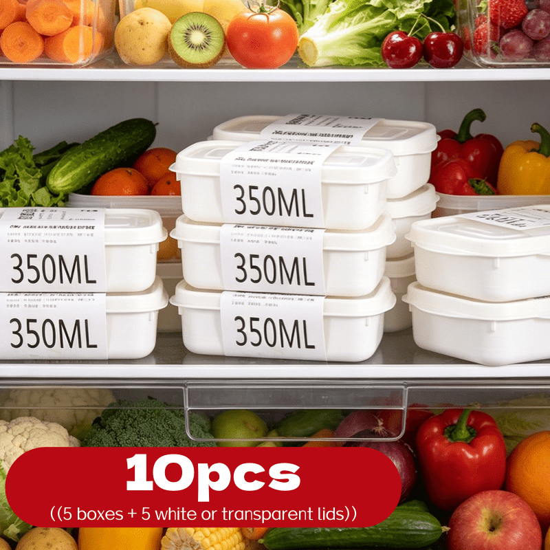 Food Storage Lunch Box - ชุดกล่องเก็บอาหารแบบซ้อนได้ 10 ชิ้น 5 กล่อง +