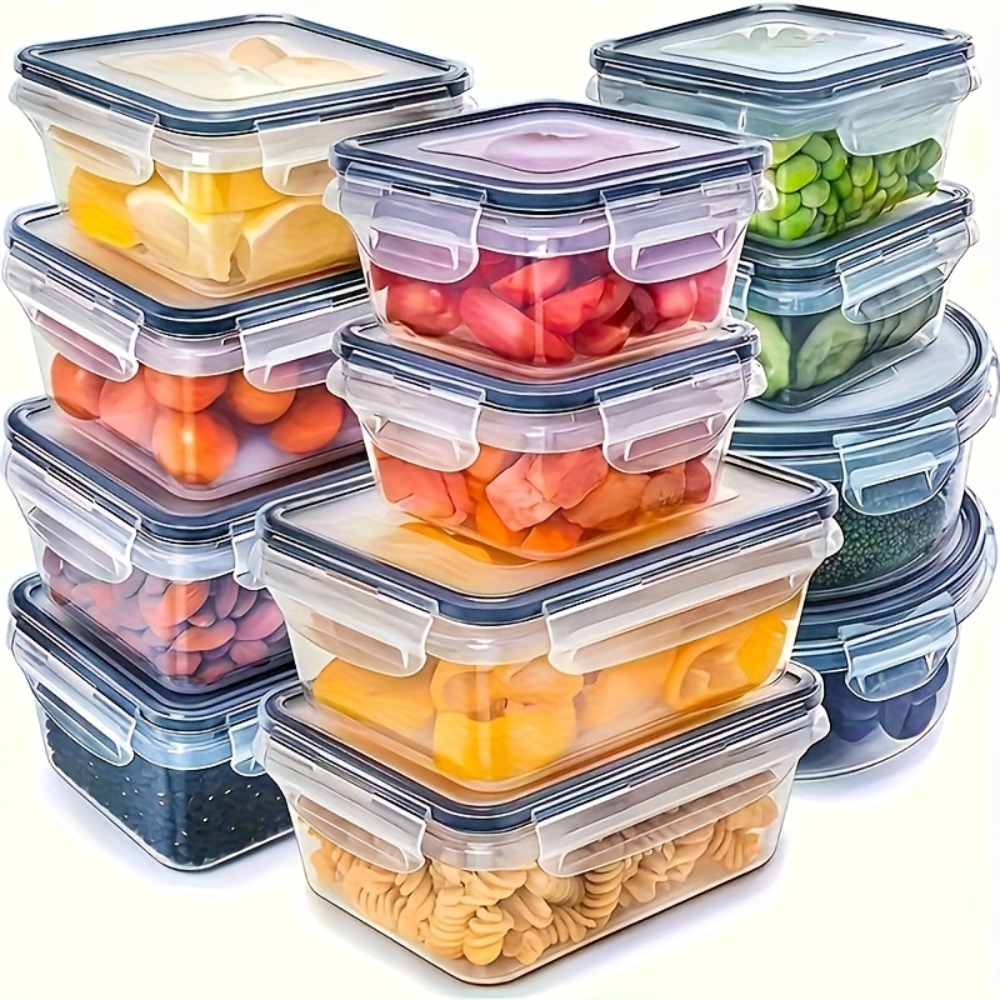 Food Storage Lunch Box - กล่องเก็บอาหารสุญญากาศพร้อมฝาปิด 1 ชิ้น, กล่องอาหารกลางวันกันรั่ว, กล่องเตรียมอาหารสำหรับไมโครเวฟและจัดเก็บในตู้เย็น