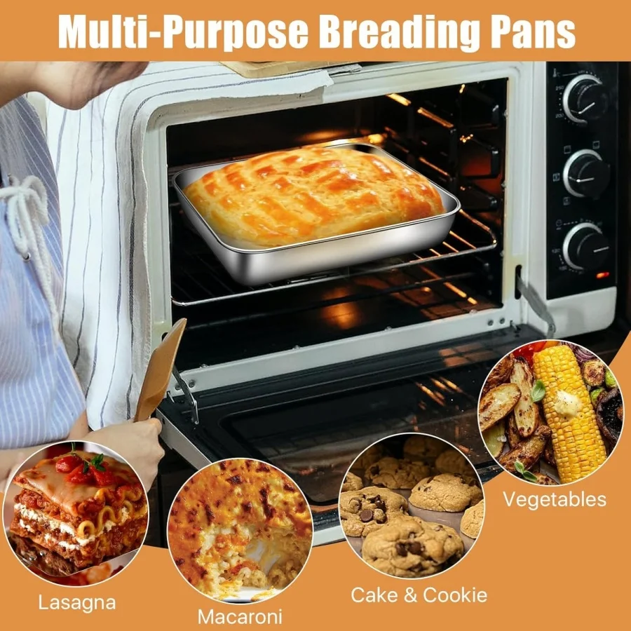 Food Storage Lunch Box - กล่องอาหารกลางวันสแตนเลสแบบปิดสนิท ทรงสี่เหลี่ยม พร้อมฝาปิด สำหรับเก็บรักษาอาหารสดและจัดเก็บผลไม้ในตู้เย็น