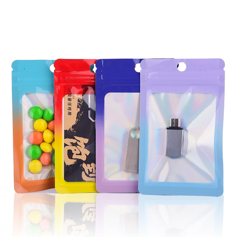 1000 ชิ้นเลเซอร์สีไล่โทนสีถุง  - Food Storage Bags Zip Lock Pouch บทวิจารณ์และราคา