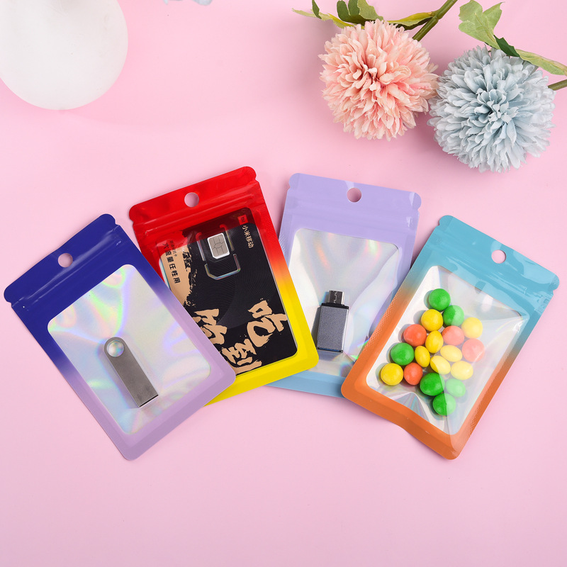 1000 ชิ้นเลเซอร์สีไล่โทนสีถุง  - Food Storage Bags Zip Lock Pouch บทวิจารณ์และราคา