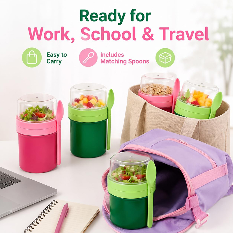 ถ้วยใส่โอ๊ตมีลแบบพกพาสองชั้น ป - Food Storage Warehouse บทวิจารณ์และราคา