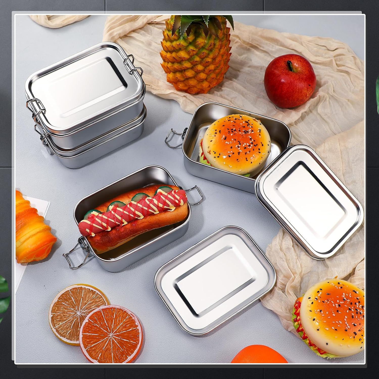 ภาชนะเก็บอาหารสแตนเลสพร้อมฝาปิ - Food Storage Prep Containers บทวิจารณ์และราคา