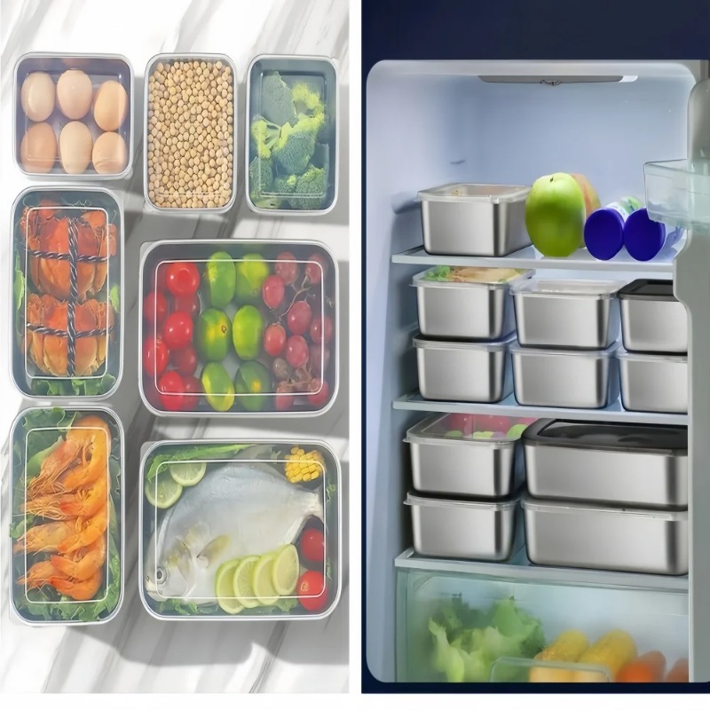หนาสแควร์แผ่นสแตนเลสสี่เหลี่ยม - Food Storage Lunch Box บทวิจารณ์และราคา