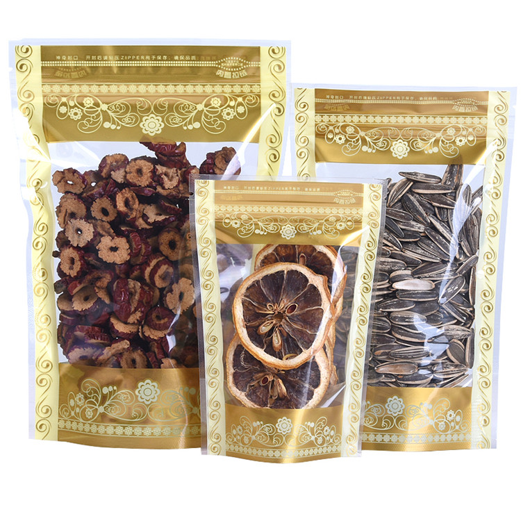 100PCS Stand-up พลาสติกทอง Zip - Food Storage Bags Zip Lock Pouch บทวิจารณ์และราคา