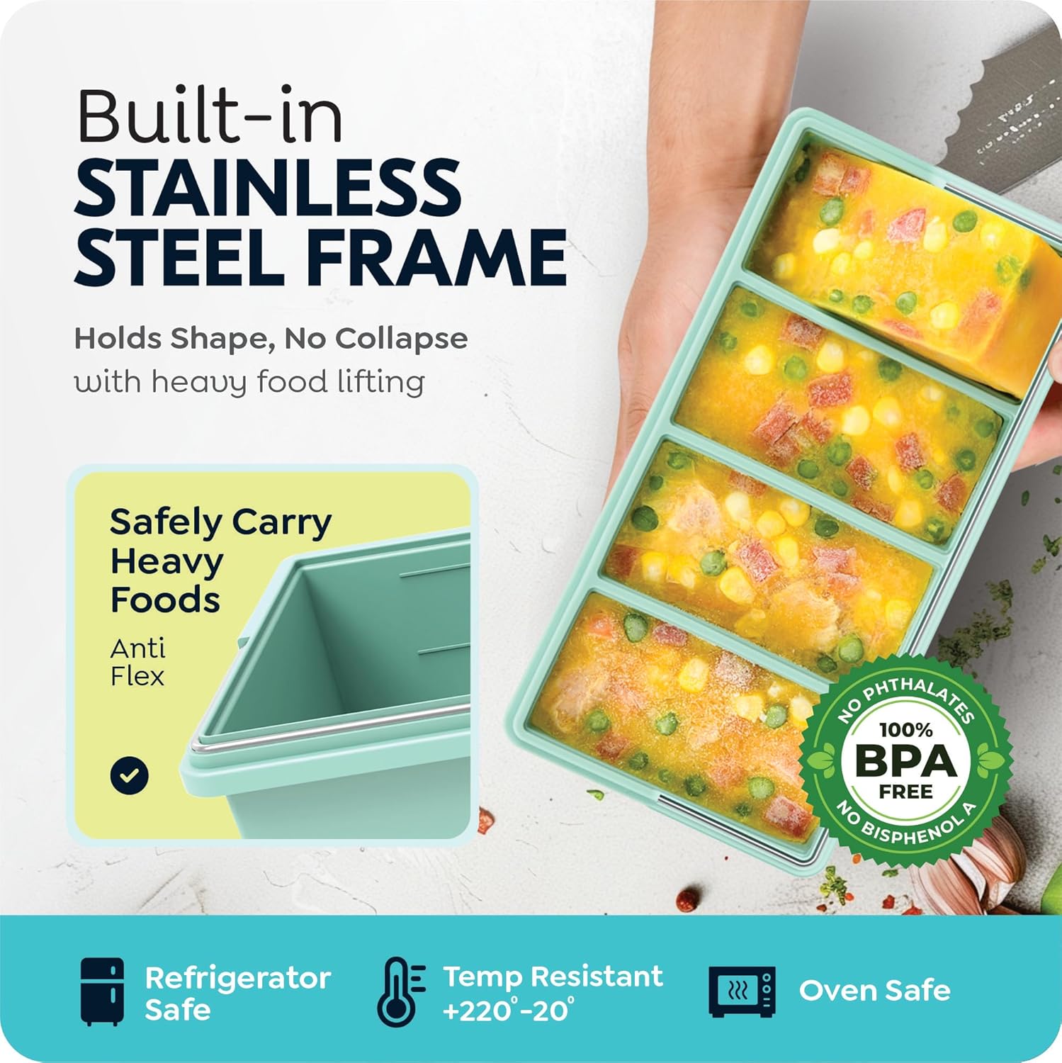 แม่พิมพ์ซิลิโคนสำหรับทำน้ำแข็ง - Xxl Food Storage Container บทวิจารณ์และราคา