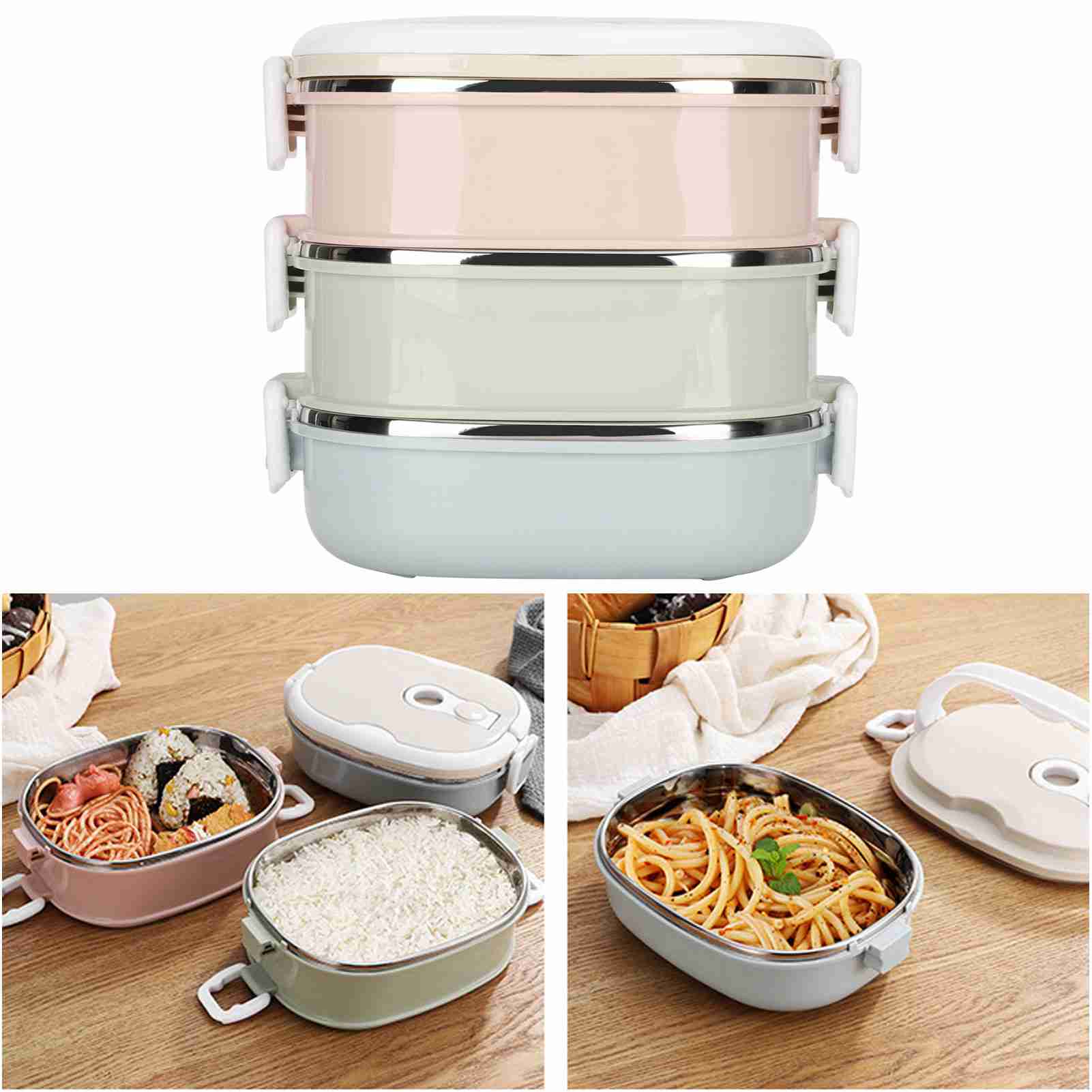 กล่องอาหารกลางวันหลายชั้นความจ - Food Storage Box Large บทวิจารณ์และราคา