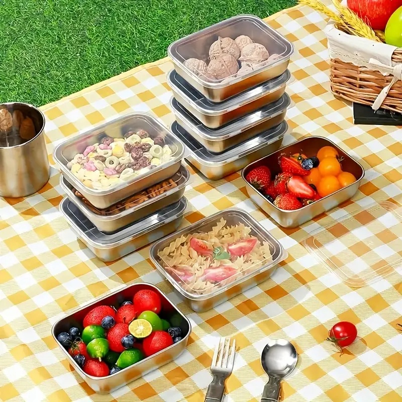 กล่องเก็บอาหารสแตนเลส 5 ชิ้น ก - Food Storage Prep Containers บทวิจารณ์และราคา
