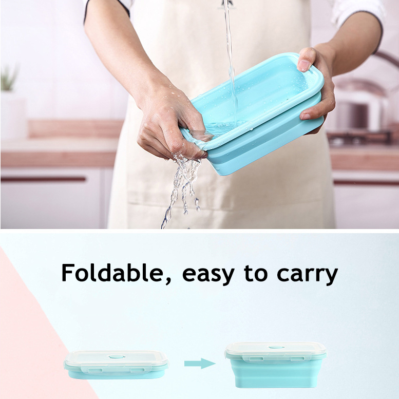 ภาชนะเก็บอาหารซิลิโคนพับได้พร้ - Food Storage Lunch Box บทวิจารณ์และราคา