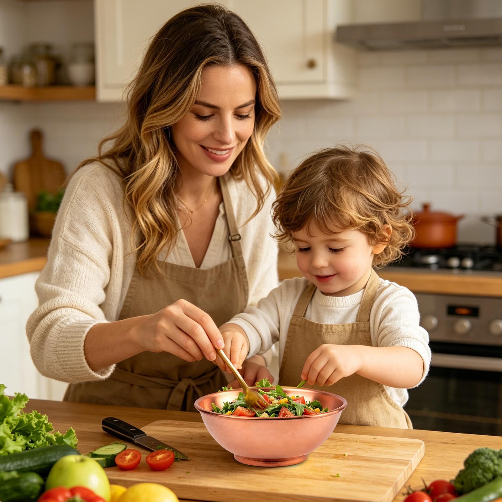 ชามทองแดงขนาดใหญ่สำหรับผสมสลัด - Food Storage Large บทวิจารณ์และราคา