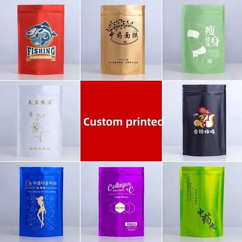100 ชิ้น Custom Matt สําเร็จรู - Food Storage Bags Zip Lock Pouch บทวิจารณ์และราคา