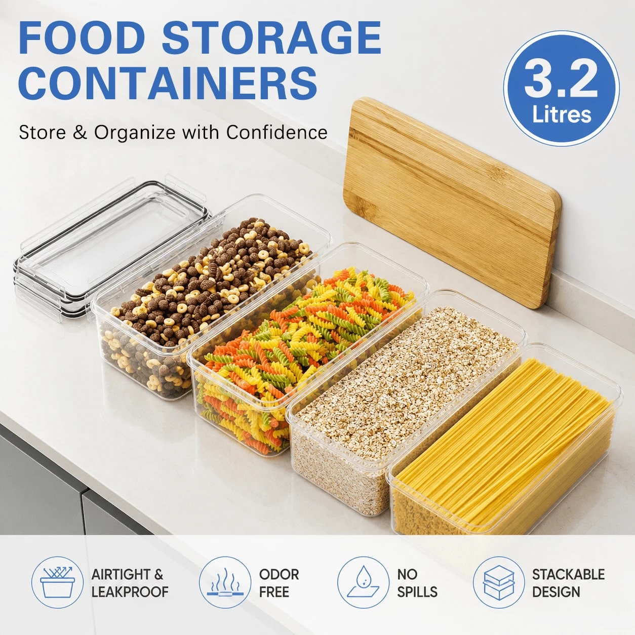 ชุดภาชนะเก็บอาหารขนาดใหญ่แบบปิ - Food Storage Acrylic Containers บทวิจารณ์และราคา