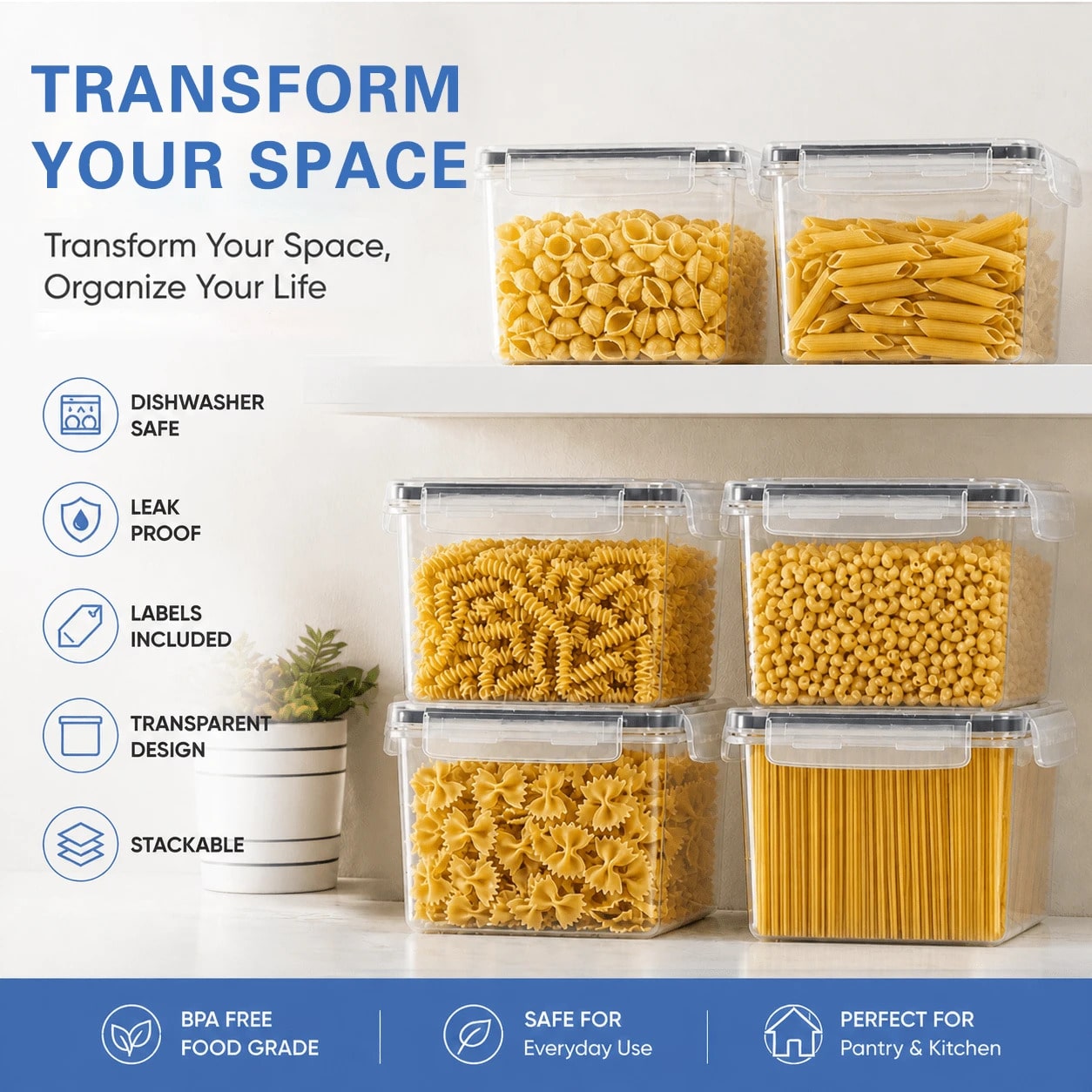 ชุดภาชนะเก็บอาหารขนาดใหญ่แบบปิ - Food Storage Acrylic Containers บทวิจารณ์และราคา