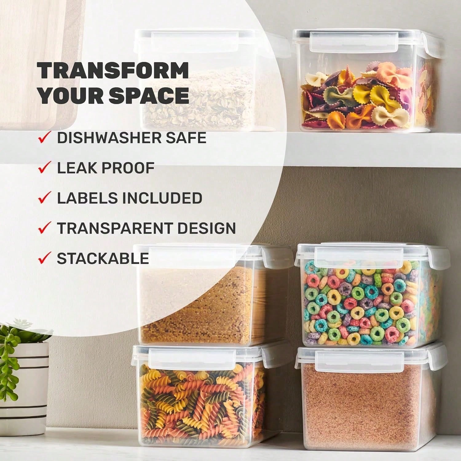 ชุดภาชนะเก็บอาหารขนาดใหญ่แบบปิ - Food Storage Acrylic Containers บทวิจารณ์และราคา