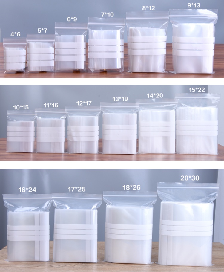 ถุงซิปล็อคใสพลาสติก PE 200 ชิ้ - Food Storage Bags Zip Lock Pouch บทวิจารณ์และราคา