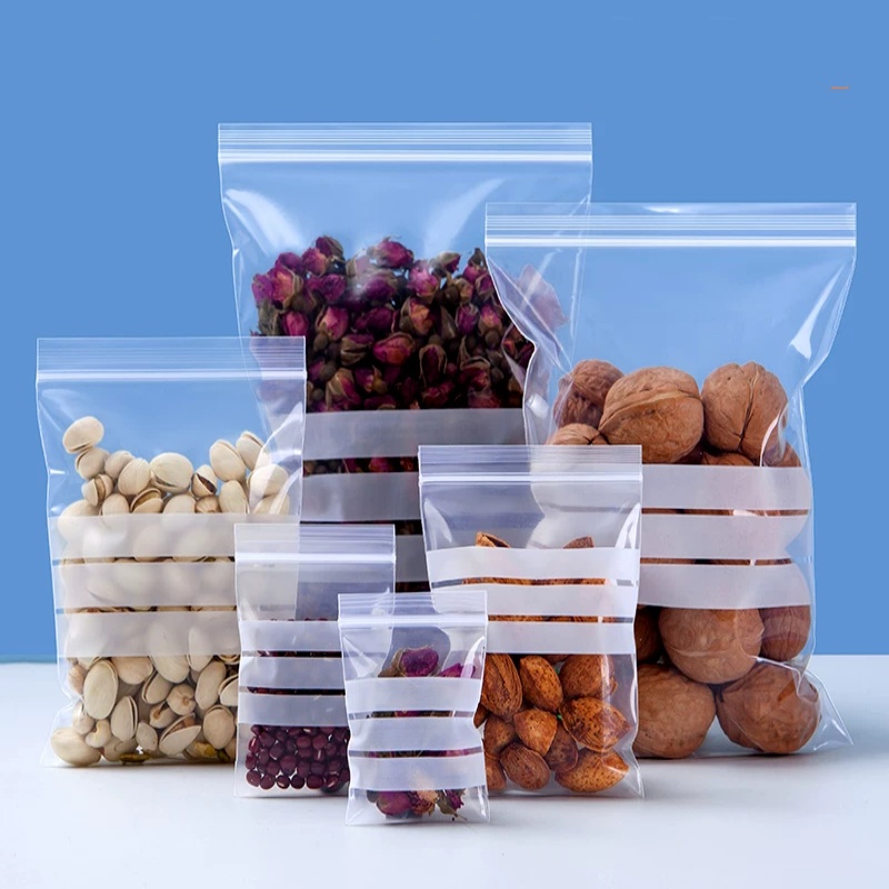 ถุงซิปล็อคใสพลาสติก PE 200 ชิ้ - Food Storage Bags Zip Lock Pouch บทวิจารณ์และราคา