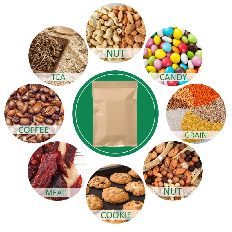 100PCS กระดาษคราฟท์สีน้ำตาลซิป - Food Storage Zipper บทวิจารณ์และราคา