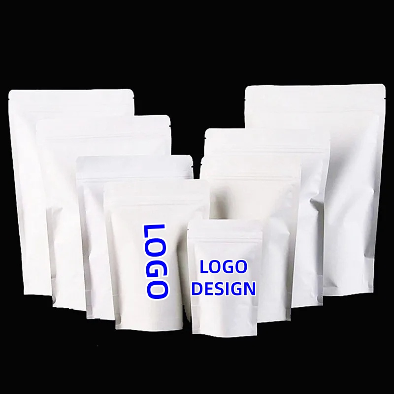 ถุงซิปล็อคกระดาษสีขาวแบบตั้งได - Food Storage Bags Zip Lock Pouch บทวิจารณ์และราคา