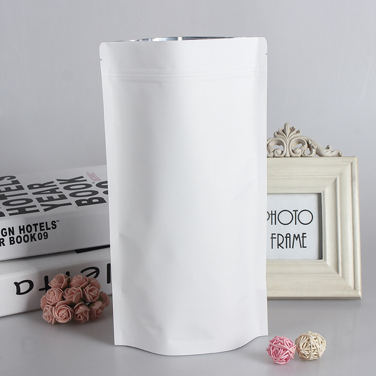 ถุงซิปล็อคกระดาษสีขาวแบบตั้งได - Food Storage Bags Zip Lock Pouch บทวิจารณ์และราคา