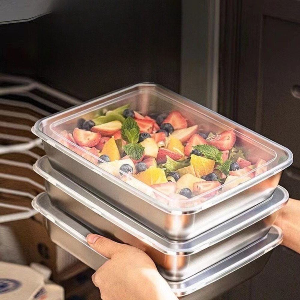 ถาดเสิร์ฟสแตนเลสเกรดอาหารพร้อม - Food Storage Warehouse บทวิจารณ์และราคา