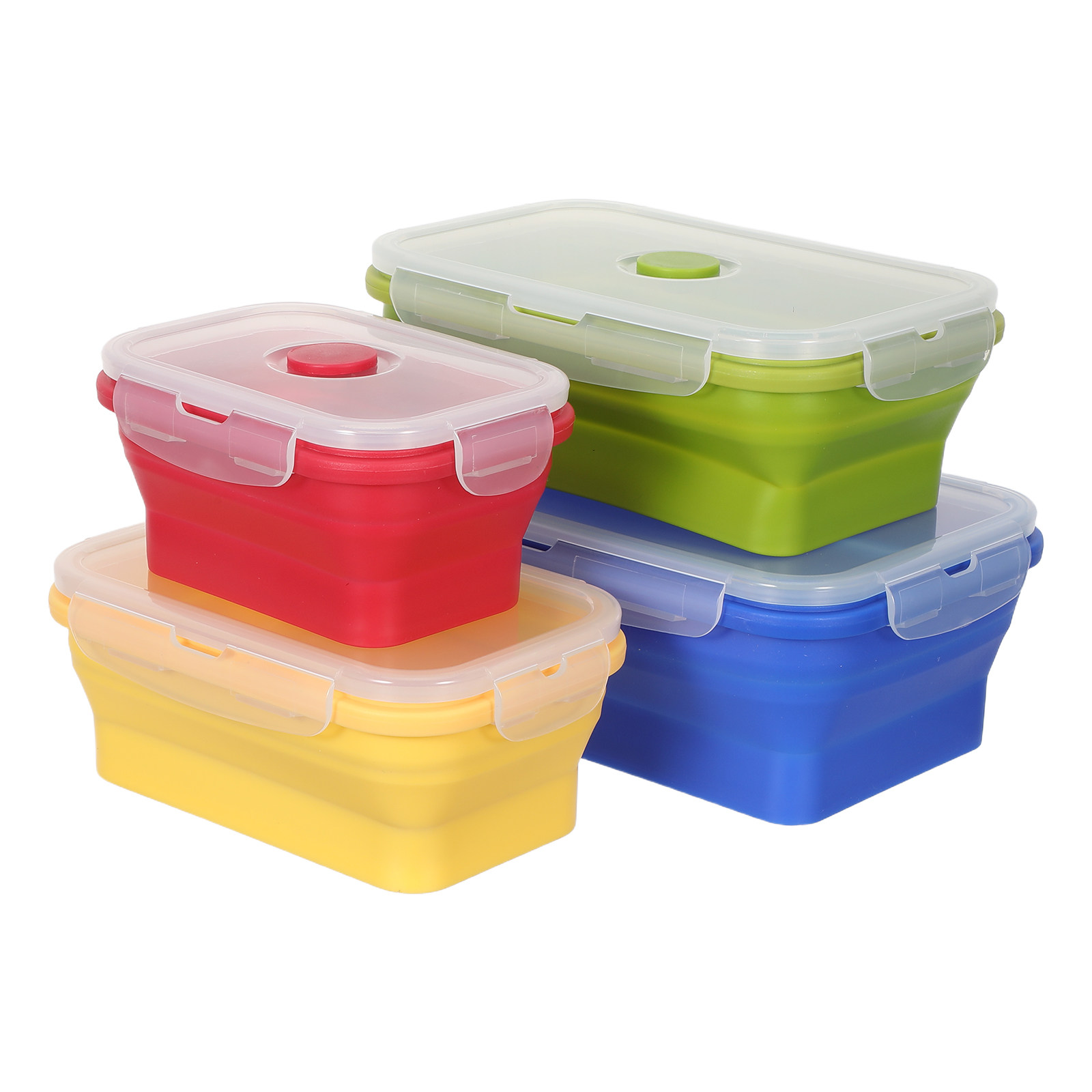 กล่องอาหารซิลิโคนพับได้ 4 ชิ้น - Food Storage Lunch Box บทวิจารณ์และราคา