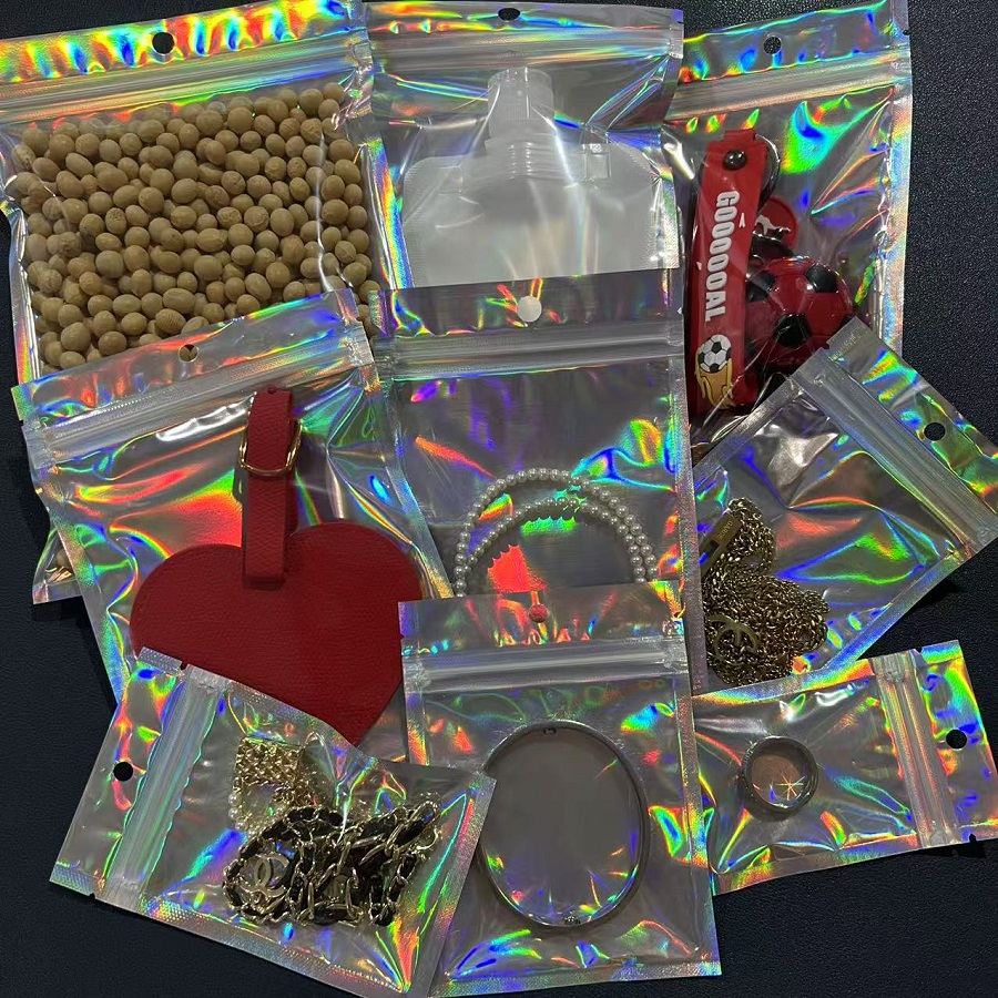 100 ชิ้นกลิ่นถุง Mylar Hologra - Food Storage Bags Zip Lock Pouch บทวิจารณ์และราคา