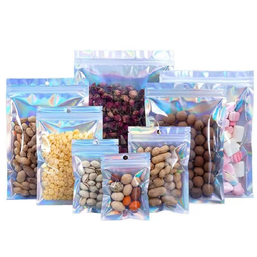 100 ชิ้นกลิ่นถุง Mylar Hologra - Food Storage Bags Zip Lock Pouch บทวิจารณ์และราคา