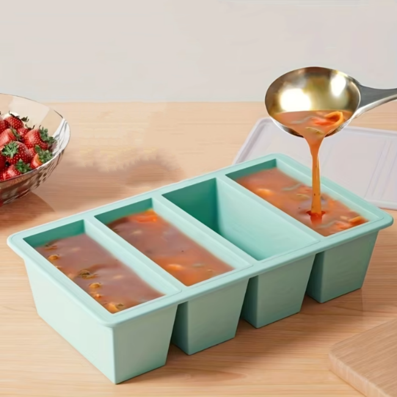ถาดแช่แข็งซิลิโคน 1 ชิ้นพร้อมฝ - Food Storage Prep Containers บทวิจารณ์และราคา