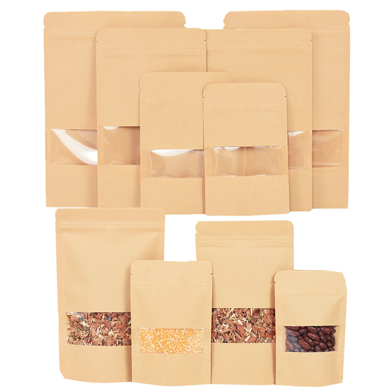 20/50pcs กระดาษคราฟท์ซิปล็อคถุ - Food Storage Bags Zip Lock Pouch บทวิจารณ์และราคา