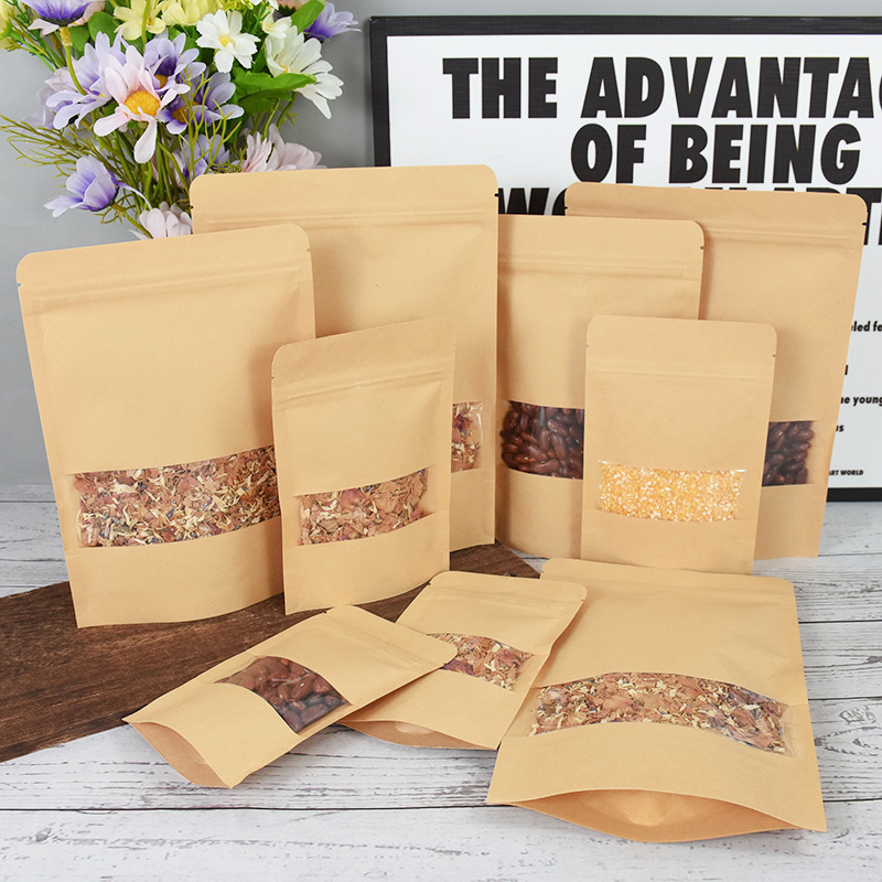 20/50pcs กระดาษคราฟท์ซิปล็อคถุ - Food Storage Bags Zip Lock Pouch บทวิจารณ์และราคา