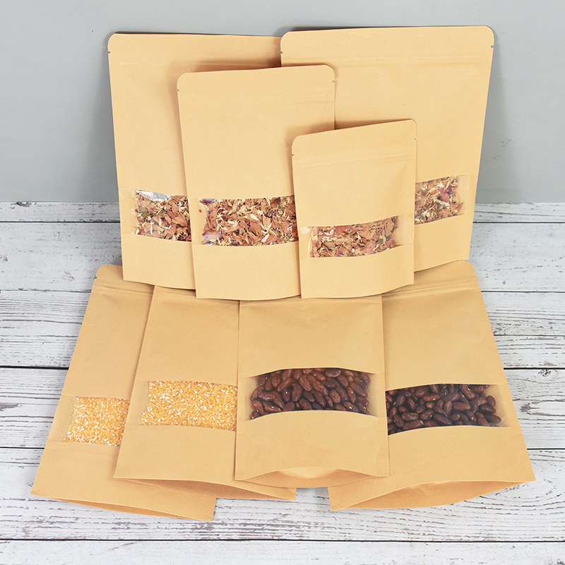 20/50pcs กระดาษคราฟท์ซิปล็อคถุ - Food Storage Bags Zip Lock Pouch บทวิจารณ์และราคา