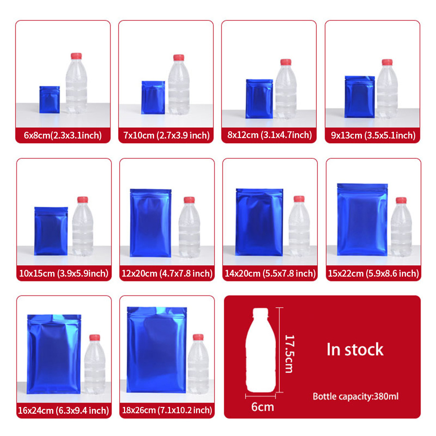 100 ชิ้น ถุงซิปฟอยล์สีน้ำเงินด - Food Storage Zipper บทวิจารณ์และราคา