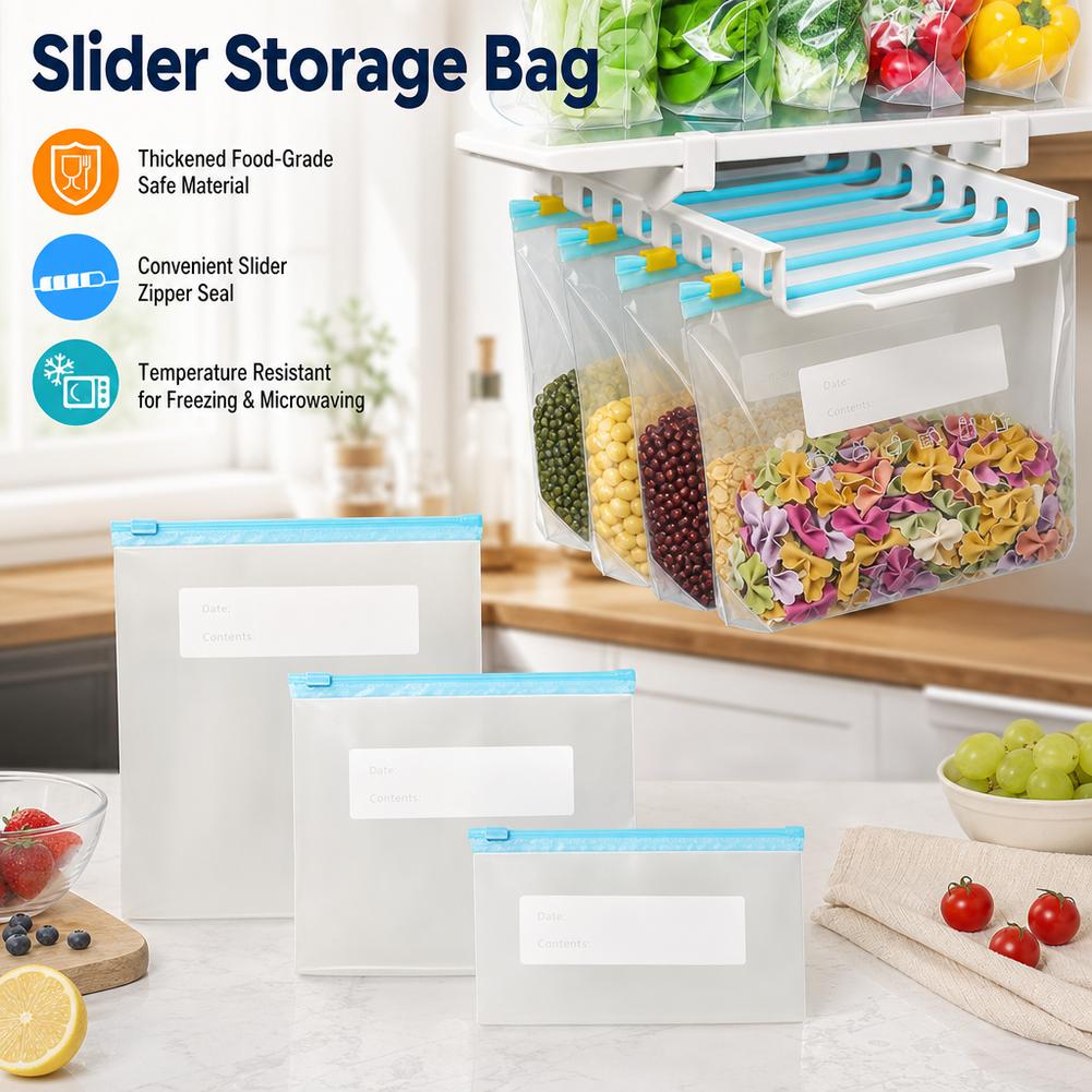 ถุงซิปล็อคแบบใช้ซ้ำได้ 10-20 ช - Food Storage Bags Zip Lock Pouch บทวิจารณ์และราคา
